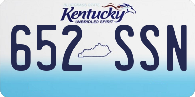 KY license plate 652SSN