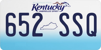 KY license plate 652SSQ
