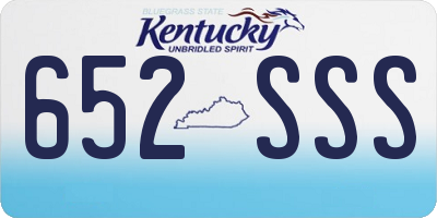 KY license plate 652SSS