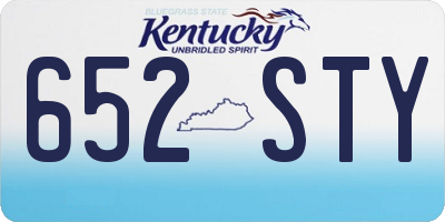 KY license plate 652STY