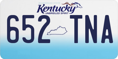 KY license plate 652TNA