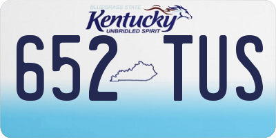 KY license plate 652TUS