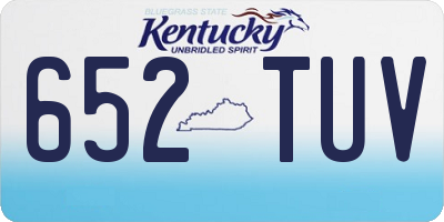 KY license plate 652TUV