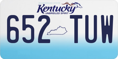 KY license plate 652TUW