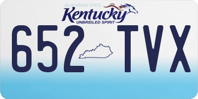 KY license plate 652TVX