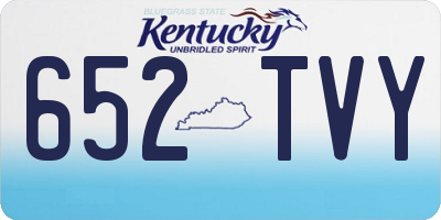 KY license plate 652TVY