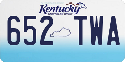 KY license plate 652TWA