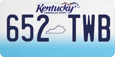 KY license plate 652TWB