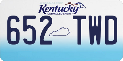 KY license plate 652TWD