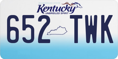 KY license plate 652TWK