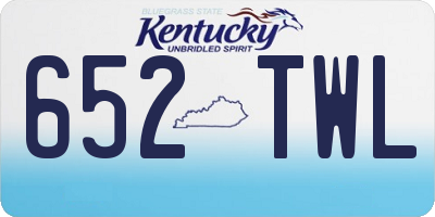 KY license plate 652TWL
