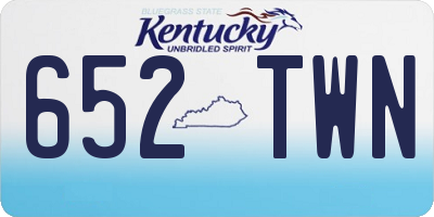 KY license plate 652TWN