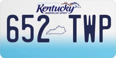 KY license plate 652TWP