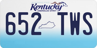 KY license plate 652TWS