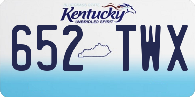 KY license plate 652TWX