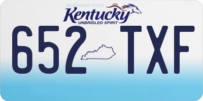 KY license plate 652TXF