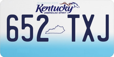 KY license plate 652TXJ