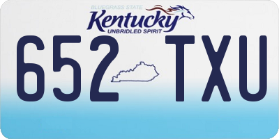 KY license plate 652TXU