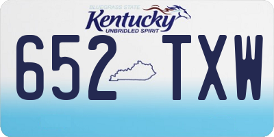 KY license plate 652TXW