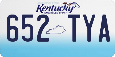 KY license plate 652TYA