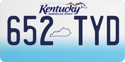 KY license plate 652TYD