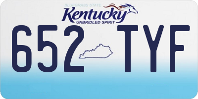 KY license plate 652TYF