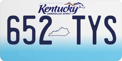 KY license plate 652TYS