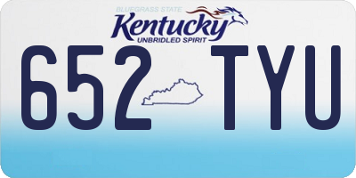 KY license plate 652TYU