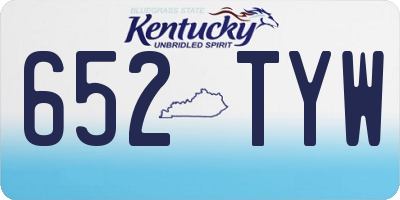 KY license plate 652TYW