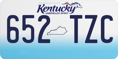 KY license plate 652TZC