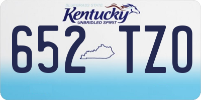 KY license plate 652TZO
