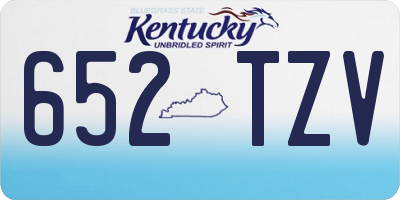KY license plate 652TZV
