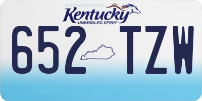 KY license plate 652TZW