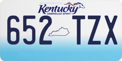 KY license plate 652TZX