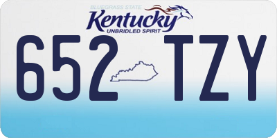 KY license plate 652TZY