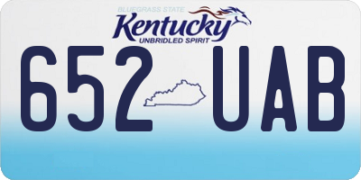 KY license plate 652UAB