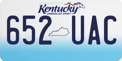 KY license plate 652UAC