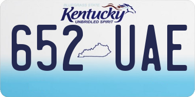 KY license plate 652UAE