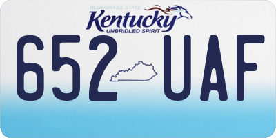 KY license plate 652UAF