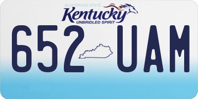 KY license plate 652UAM