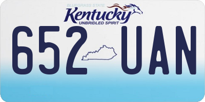 KY license plate 652UAN