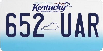 KY license plate 652UAR