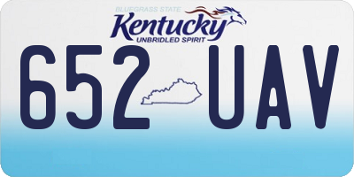 KY license plate 652UAV