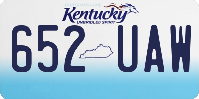 KY license plate 652UAW
