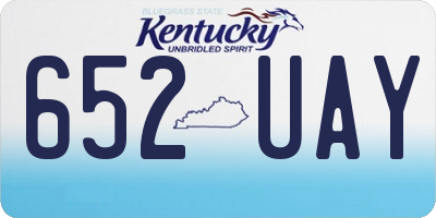 KY license plate 652UAY