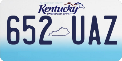 KY license plate 652UAZ