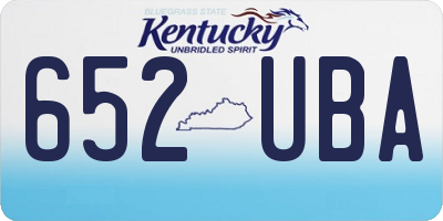 KY license plate 652UBA