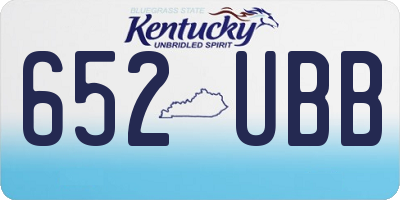 KY license plate 652UBB