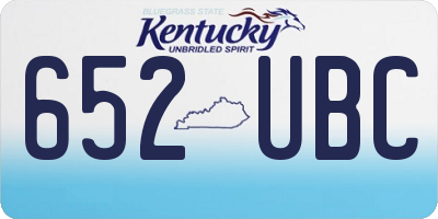 KY license plate 652UBC