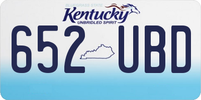 KY license plate 652UBD
